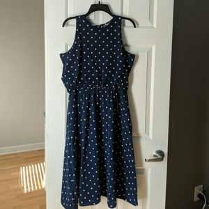 Navy Polka Dot Dress